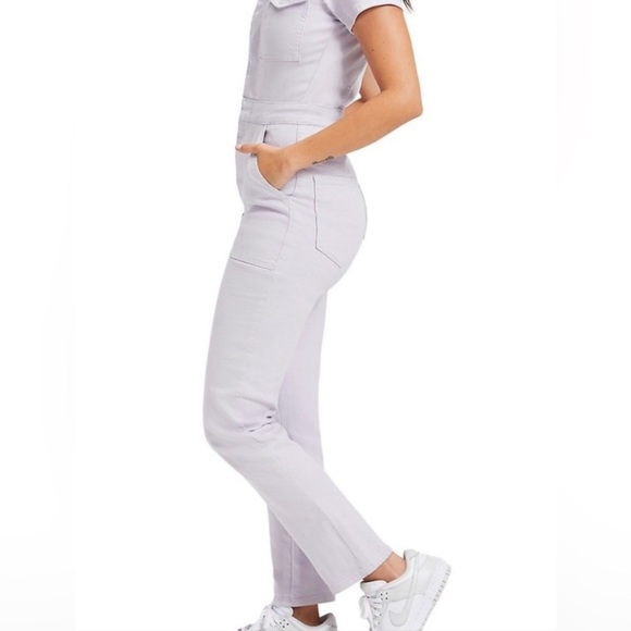 Good American Fit For Success Denim Straight Leg Jumpsuit. NWT Size 1 $158 MSRP - Picture 2 of 9